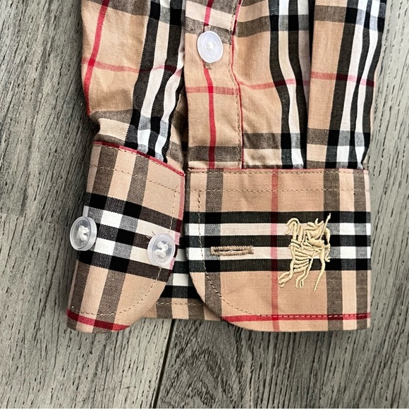 Burberry London Men's Nova Check Tan and Black Checkered Shirt 3XL - Picture 7 of 8